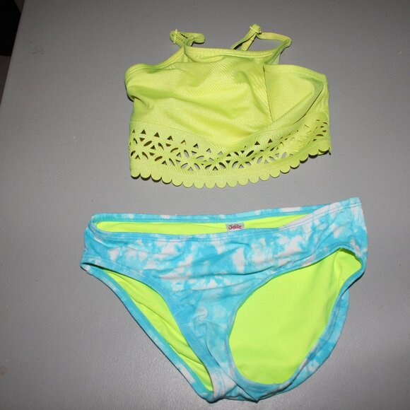 Yellow & Blue 2 Pcs Justice Bikini Swimsuit Size 8 - Picture 1 of 11